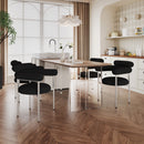 Contemporary Upholstered Armchair Dining Chairs With Metal Legs (Set of 2)