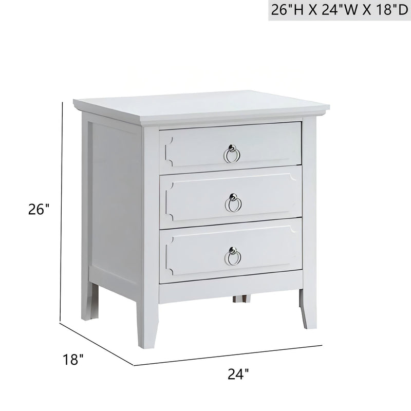Hammond - 3 Drawer Nightstand - White