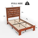 Full Bed Frame Headboard , Wood Platform Bed Frame , Noise Free,No Box Spring Needed and Easy Assembly Tool,Large Under Bed Storage, Vintage Brown