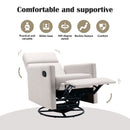 Modern Upholstered Rocker Nursery Chair Plush Seating Glider Swivel Recliner Chair