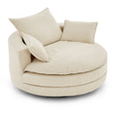 360° Swivel Accent Barrel Chair With Dual Layer Cushion And 3 Removable Pillows