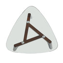 Mid Century Modern End Table With Glass Top And Solid Wood - Walnut