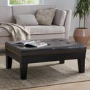 Chatham - Ottoman With Drawer Leather Storage Solution - Dark Coffee