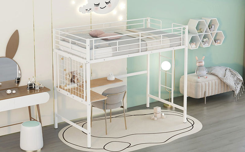 Bed With Desk And Grid