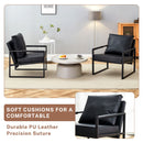 Classic Leather And Metal Frame Sofa, Ergonomically Designed, A Perfect Blend Of Modern And Industrial Styles