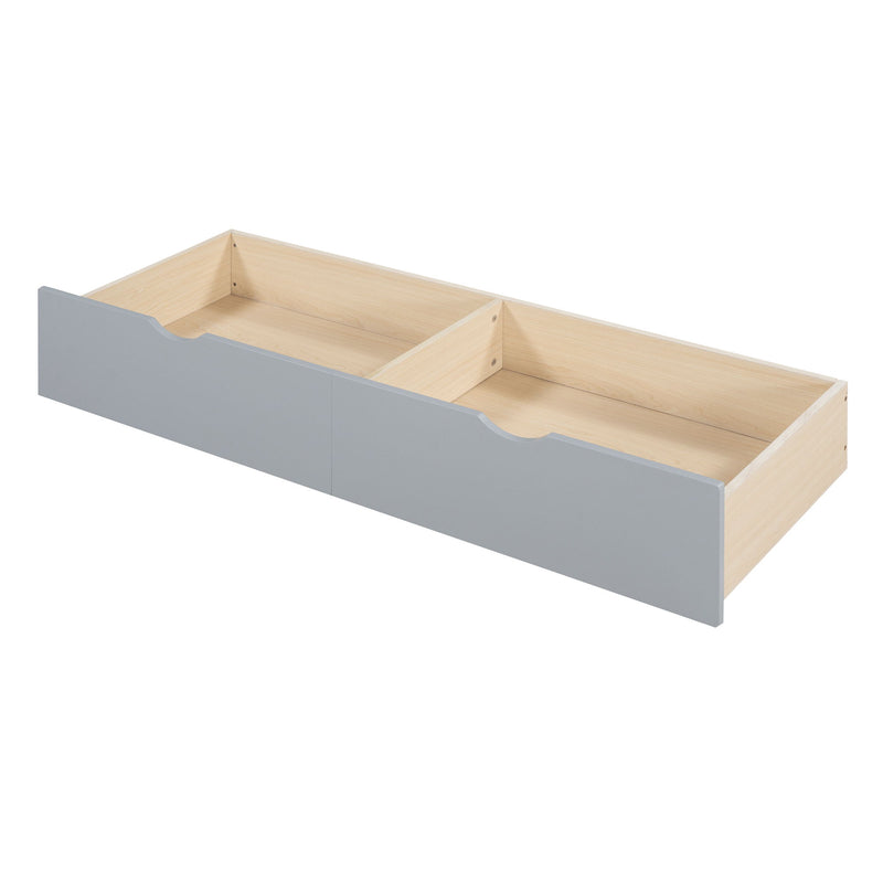 House Bed With Sofa, Kids Platform Bed With 2 Drawers And Storage Shelf