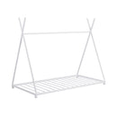 Metal House Platform Bed With Triangle Structure, Low Profile Design