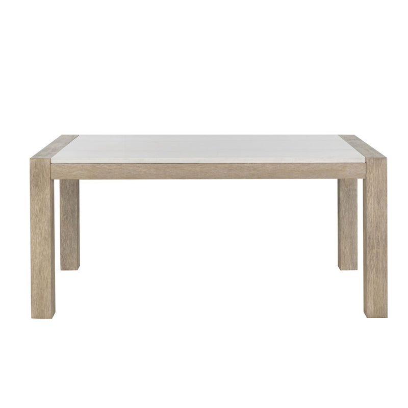 Vanilla - Real Marble Dining Table And Chair Set With Upholstery - Beige / Natural