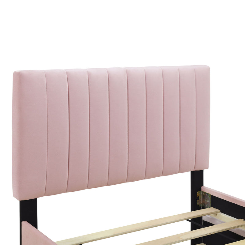 Upholstered Design Platform Bed With Trundle
