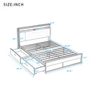 Full Size Metal Platform Bed Frame with  Two Drawers,Sockets and USB Ports ,Slat Support No Box Spring Needed Black