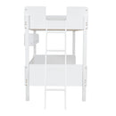 Bunk Bed With 3 Storage Shelves, Adjustable Ladder Left Or Right