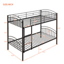 Twin Over Twin Metal Bunk Bed,Divided into Two Beds(Black){OLD SKU:MF280424AAB}