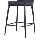 Modern Bar Stools With Upholstery And Metal Footrest (Set of 2)