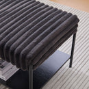 Upholstered Ottoman Coffee Table Foot Rest With Open Storage