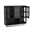 3 Door Wall Cabinet With Glass Door And Towel Bar