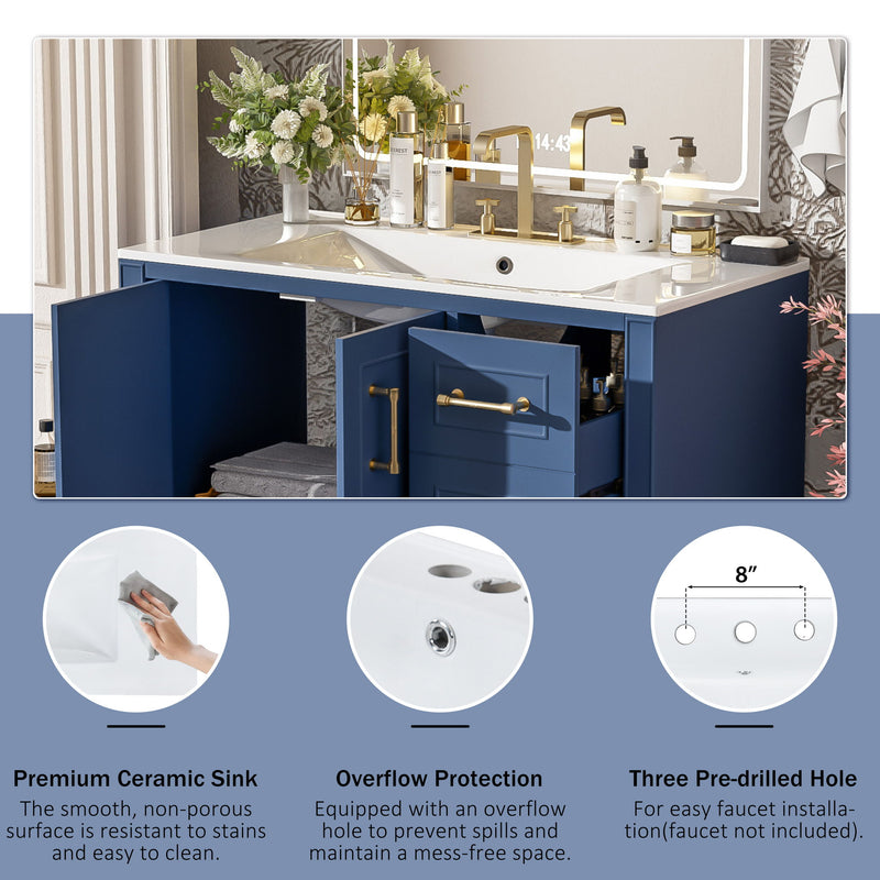 Traditional Bathroom Vanity With Soft Close Doors And Drawers