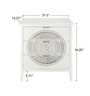 3 Drawer Cabinet With Hollow Carved 3 Drawer Dresser Storage Chest With Metal Handles For Entryway Living Room Bedroom - Beige