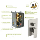 Dual Shower Head 16" Ceiling Mount Square Shower System With Rough In Valve