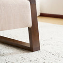 Sleek And Stylish Ottoman Polyester With Rubberwood Legs - Beige