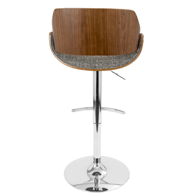 Fabrizzi - Mid Century Modern Adjustable Barstool With Swivel With Rounded T Footrest (Set of 3)