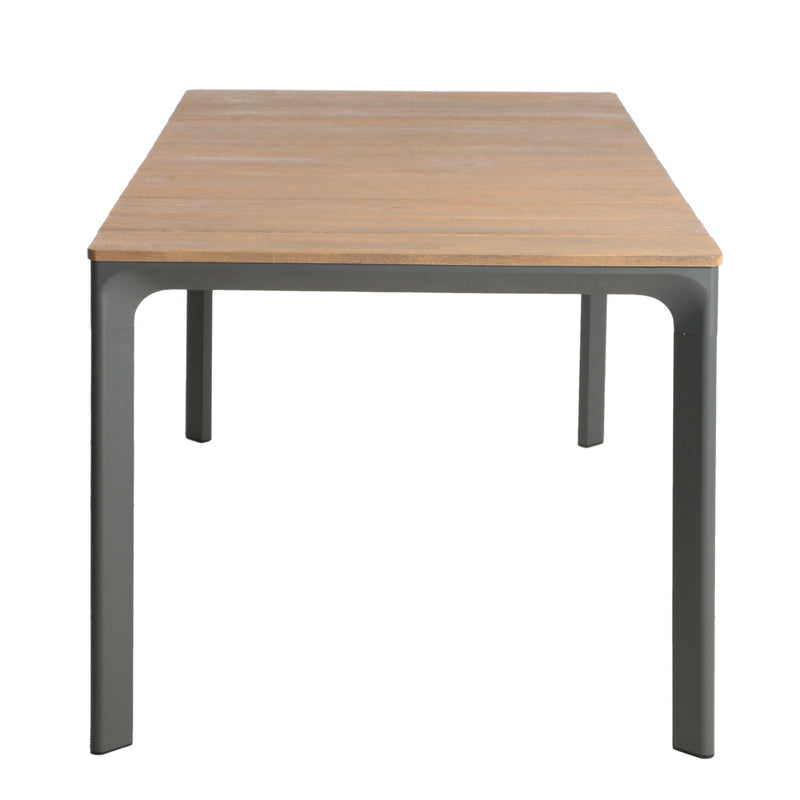Outdoor Wicker Rectangular Dining Table With Iron Frame And Water Resistant Rattan