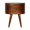 Rounded Bedside Table - Chestnut