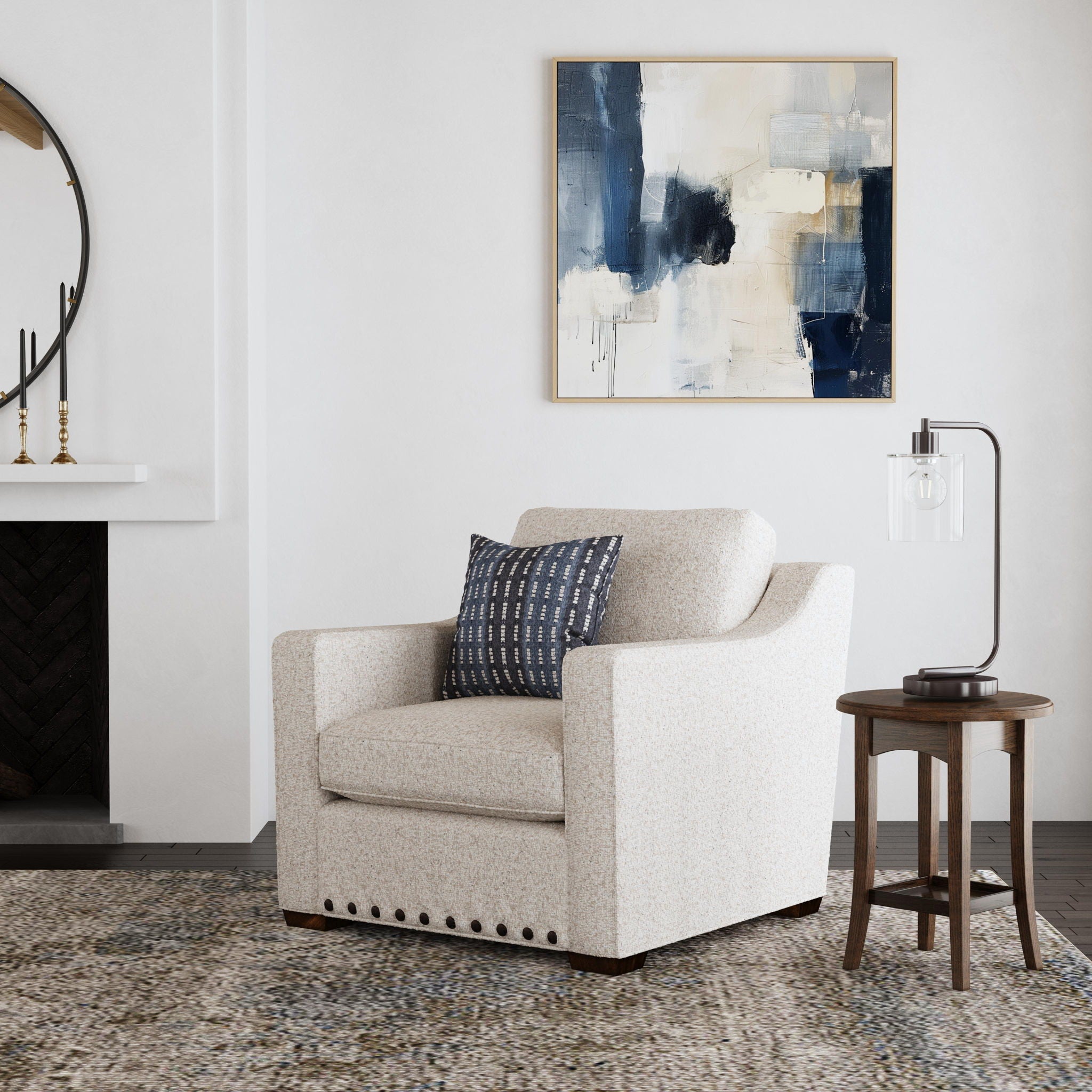 Milo - Fabric Chair With Nailhead Trim