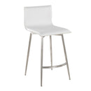 Mara - Upholstered Contemporary Fixed Height Counter Stool With Swivel (Set of 2) - White