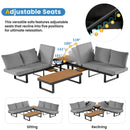 Outdoor Sectional Sofa Set With Adjustable Reclining Seats