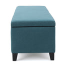 Contemporary Storage Ottoman Bench With Polyester Upholstery