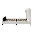 High Headboard Wingback Linen Upholstered Bed