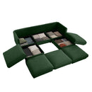 Contemporary Elegant White Chenille Sofa With Storage And Ottoman