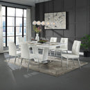 Kamaile - Side Chair (Set of 2) - Beige Synthetic Leather & Chrome