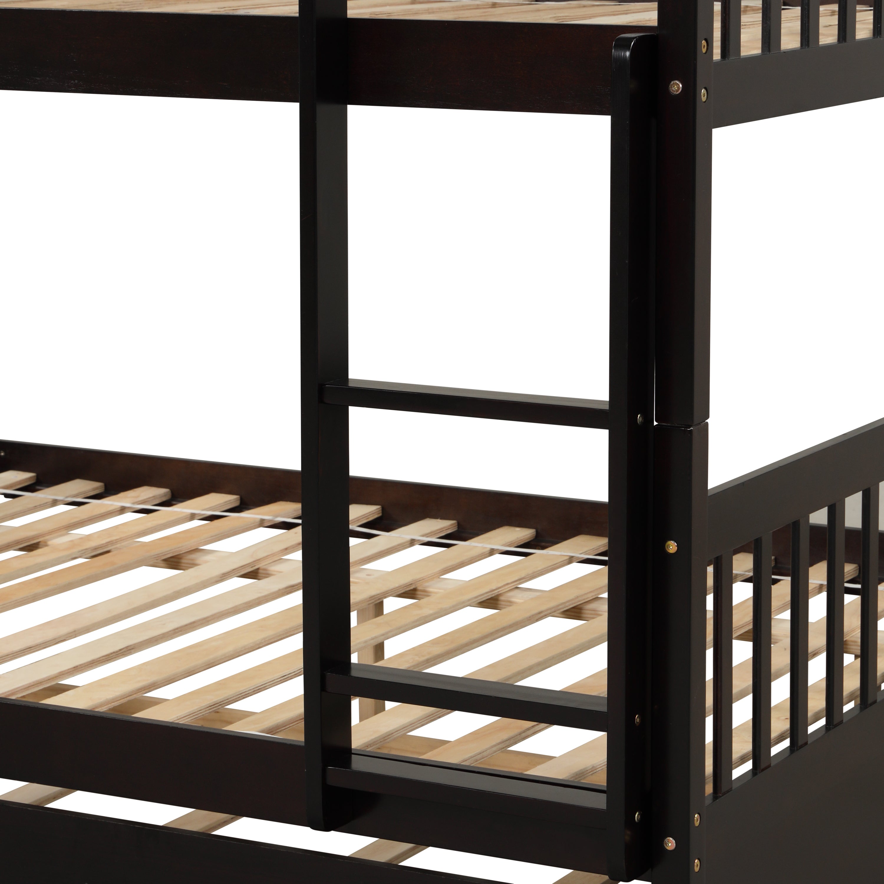 Full Over Full Bunk Bed with Trundle,Espresso - Atlantic Fine Furniture Melbourne FL