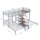 Metal Bunk Bed With Storage Shelves Staircase