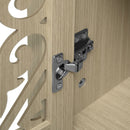 Hollowed Out Cabinet With 4 Doors, American Furniture, Suitable For Bedroom, Living Room, Study - Natural