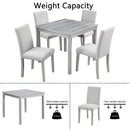 Dining Table Set With Crystal Decoration And Upholstered Chairs