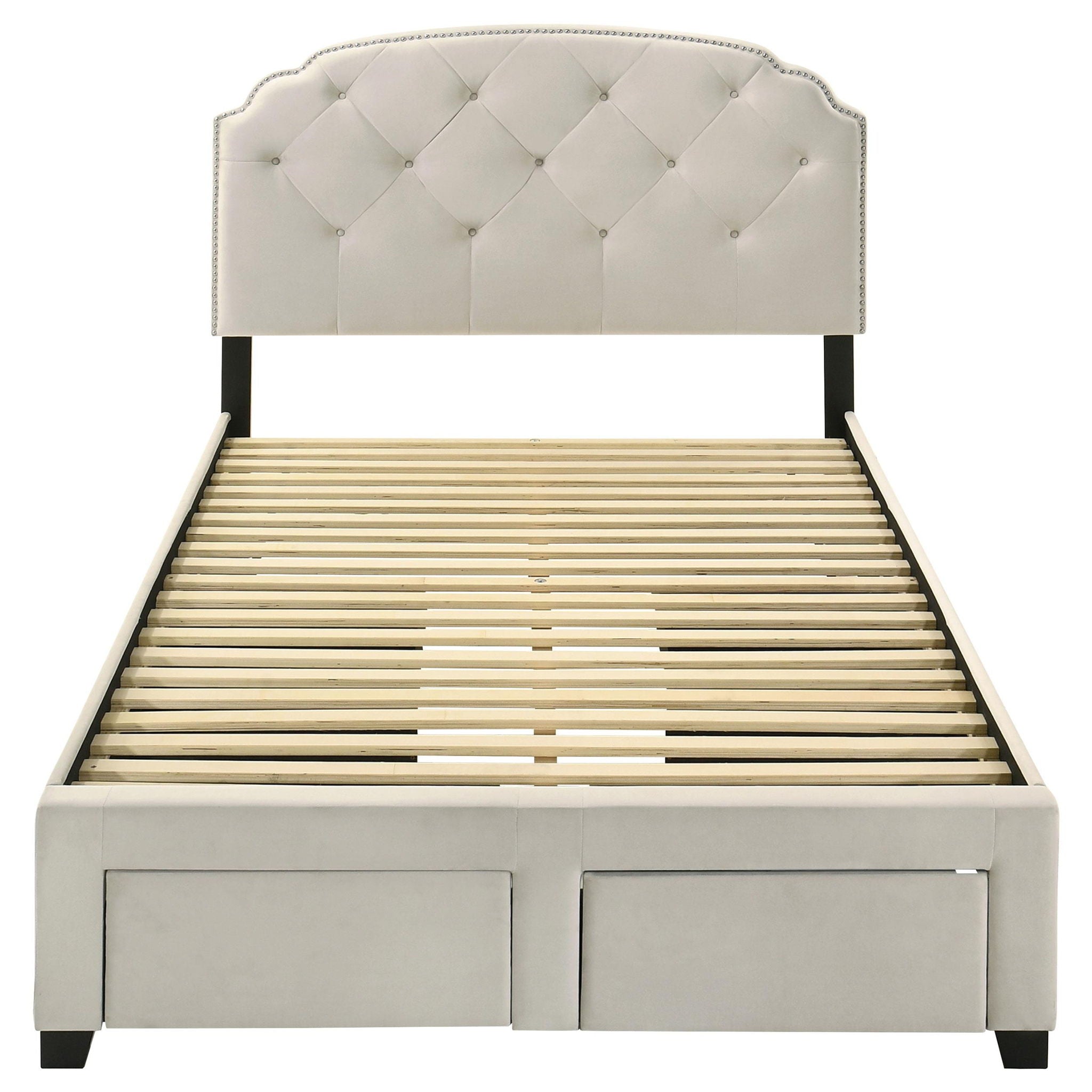 Marianna 4-drawer Upholstered Full Storage Bed Cream