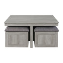 Uster - Coffee Table With Four Storage Stools - Gray