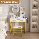 Makeup Vanity Table With LED Lights, 3 Color Options, Power Outlet