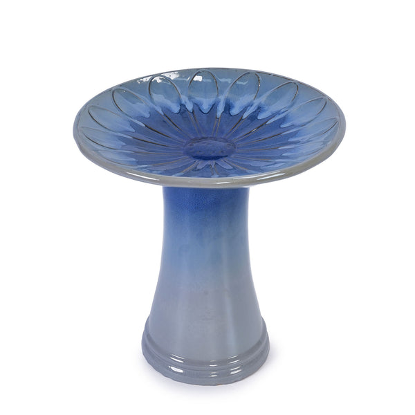 Birdbath For Patio, Garden - Blue Gray