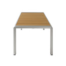 Cora - Outdoor Aluminum Coffee Table - Natural / Silver