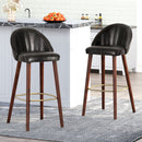 Contemporary Channel Stitch Counter Height Barstools (Set of 2) - Black / Espresso