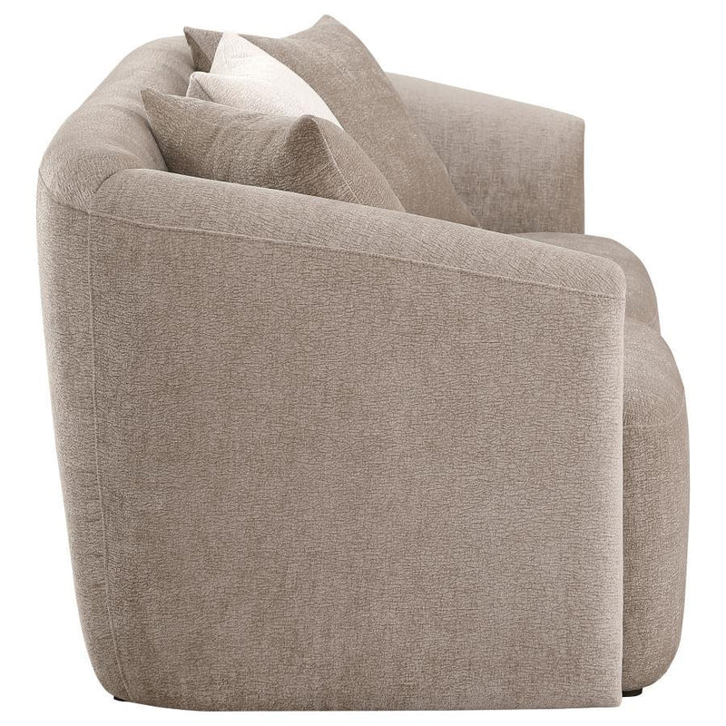 Townsend - Chenille Upholstered Rolled Arm Loveseat - Latte
