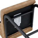 Modern Tech Fabric Bar Stool (Set of 2) With Metal Legs 42.5" Tall For Home Bar & Restaurant - Black / Brown