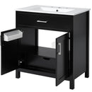 Bathroom Vanity With Sink And Ample Storage, Rectangular Undermount Sink - Black
