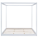 Wood Canopy Platform Bed With Support Legs And Airflow Slats