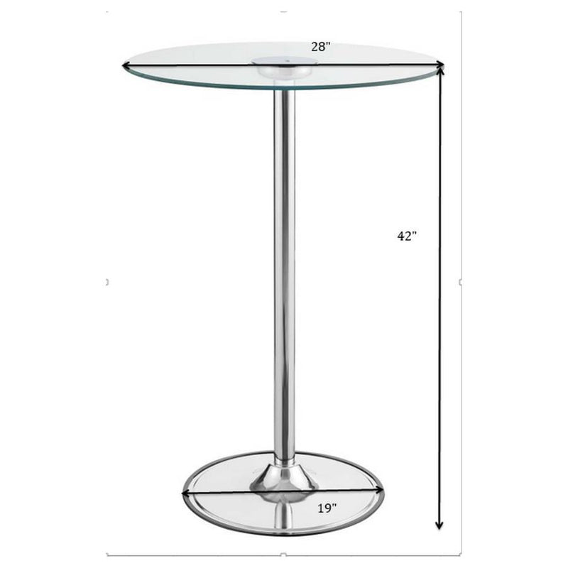 Thea - Led Bar Table - Chrome And Clear