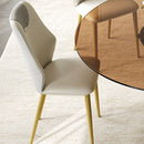 Modern Round Dining Table Set With Glass Top And Steel Legs