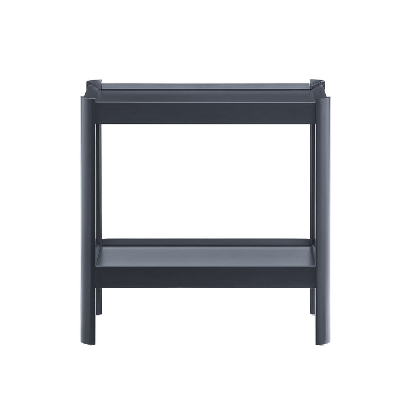 Yonda - Nightstand With 2 Shelves, Poplar And Construction, Design For Bedroom Storage - Black